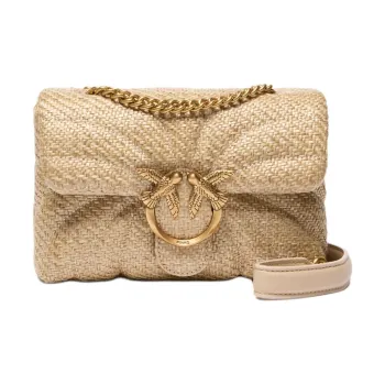 PINKO Love Bag Puff Polypropylene Crossbody Bag, Shoulder Bag Mini Women's Beige