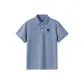 [Mulberry Silk Polo Shirt]Haze Blue (Black Lion Chest Logo)