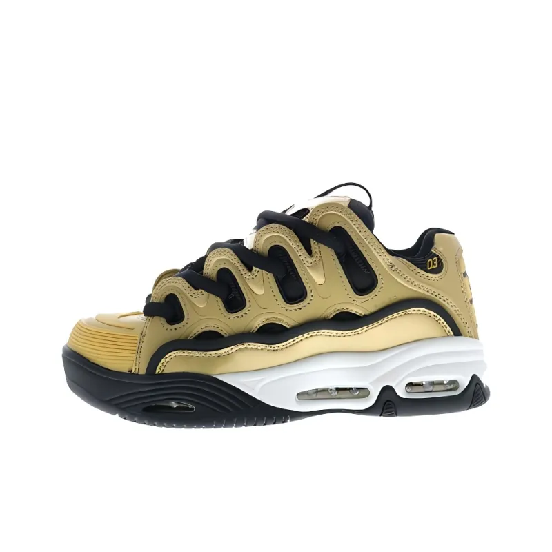 OSIRIS D3 Abrasion Resistant Low Top Skateboard Shoes Men's Gold-0