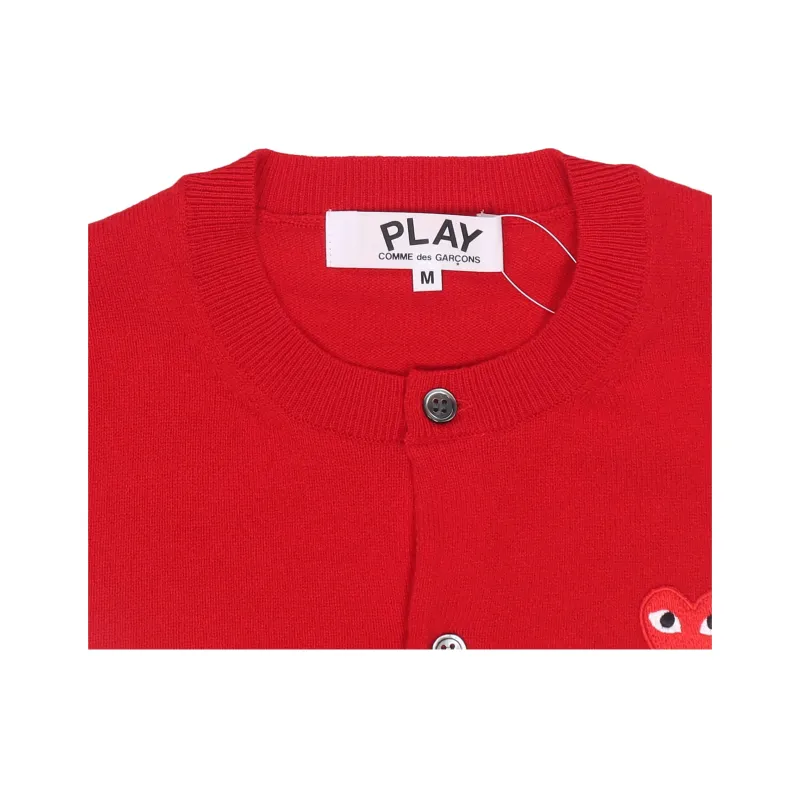 CDG Play Sweaters Women's Red-2