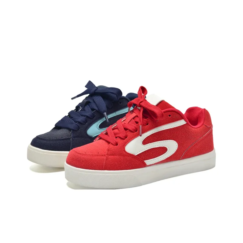 Yalu Wear resistant And Lightweight Low Top Skateboard Shoes Unisex Crimson-13