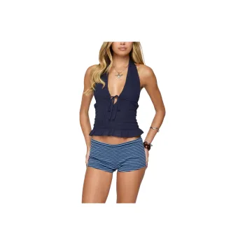 Edikted Larissa Scrunch Halter Top Camisole Women's