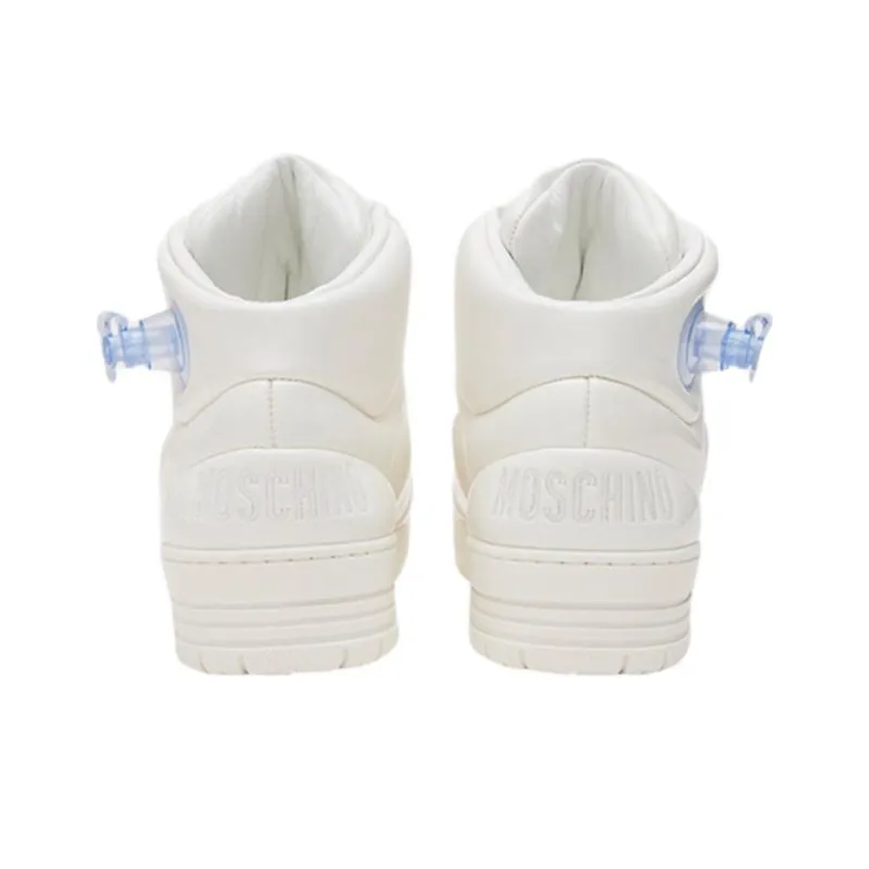 MOSCHINO Inflatable Mid Top Skateboard Shoes Women's White-4