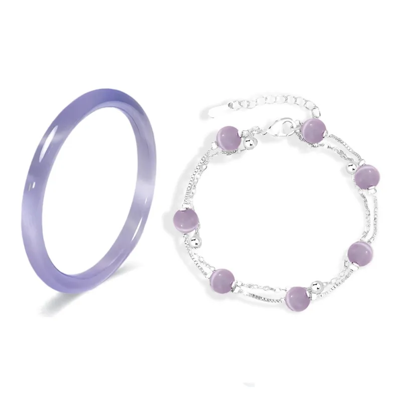 MOREL Colored Glaze Jade Bracelets Unisex-5