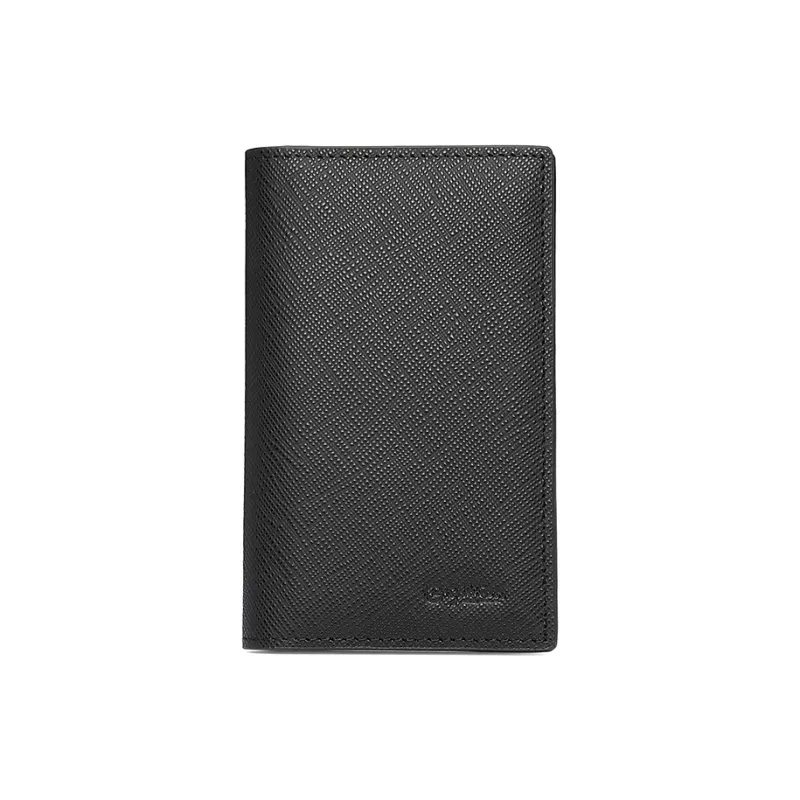 GOLDLION Cow Leather Card Holder Men's Black-0