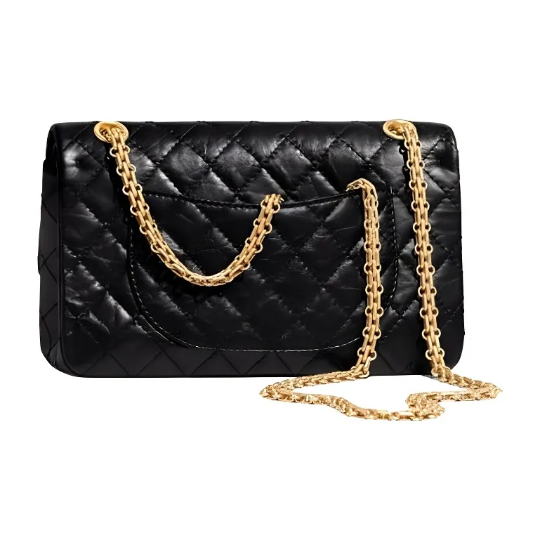 CHANEL 2.55 Leather Flap Bag, Shoulder Bag, Crossbody Bag Women's Black-1