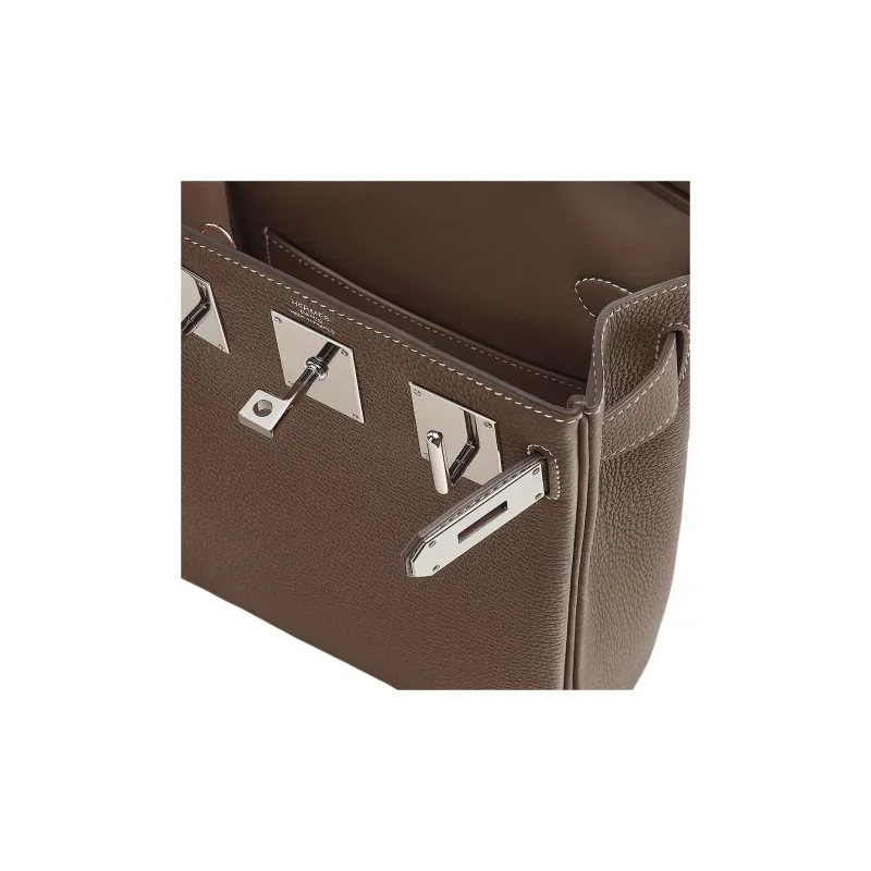 HERMES Hac A Dos Togo Calfskin Crossbody Bag Shoulder Bag Unisex 18 Etoupe Elephant Gray-3