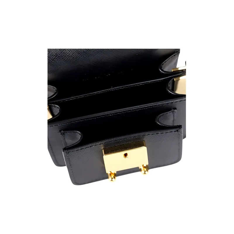 MARNI Trunk Calfskin Trunk Bag Small Square Bag Shoulder Bag Crossbody Bag Mini Women's Black-5