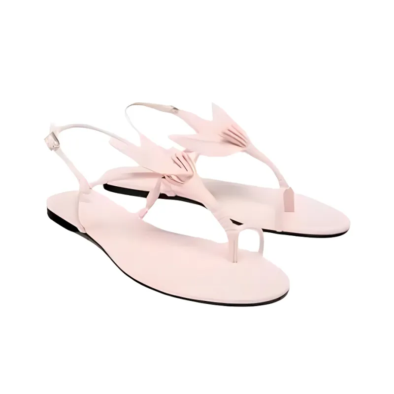 ZARA One Strap Sandals 1cm Women's Rose Red-3