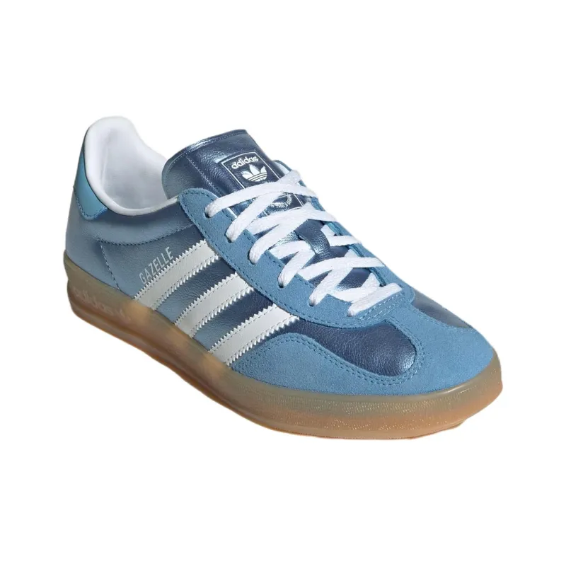 Adidas Originals GAZELLE INDOOR Abrasion Resistant Low Top Skateboard Shoes Women's Blue White-1