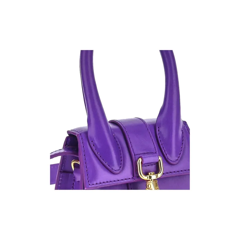 Jacquemus Leather Shoulder Bag, Handbag Women's Purple-3