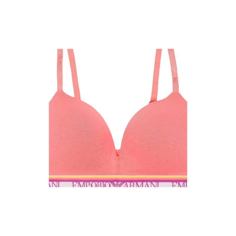 EMPORIO ARMANI Asv Iconic Organic cotton Padded Triangle Bra With Logo Underband-3