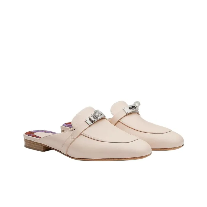 HERMES Oz Closed Toe Slippers Women's Pink-2