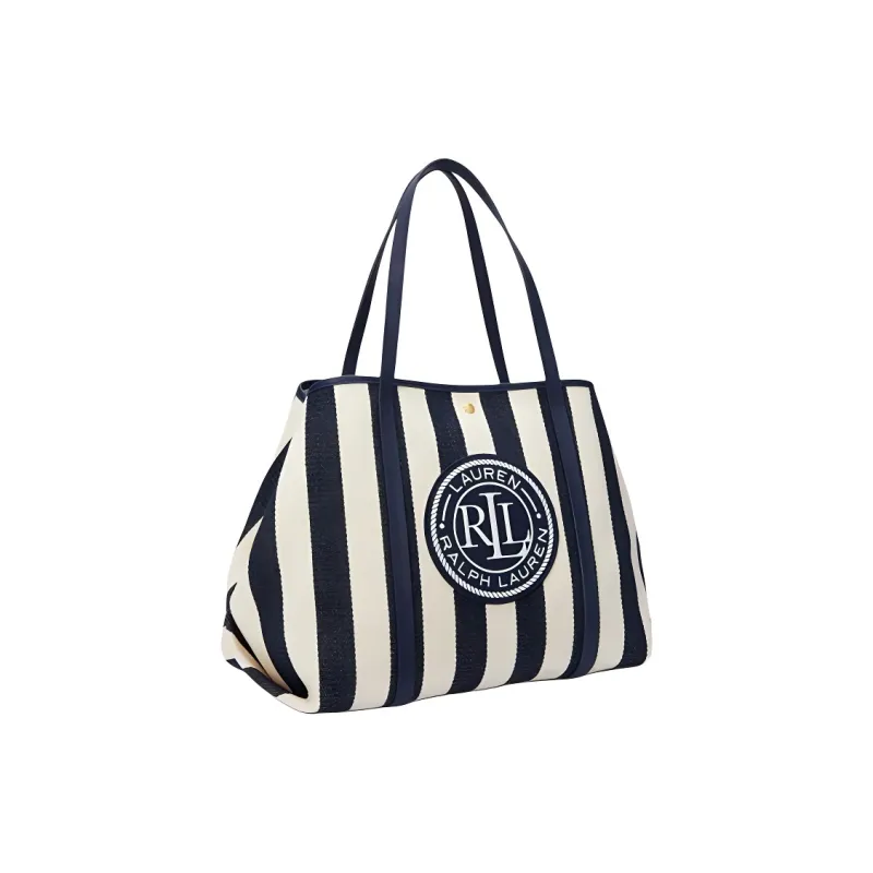 LAUREN RALPH LAUREN Emerie Striped Logo Tote Bag-1