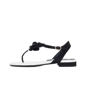 CHANEL One Strap Sandals Women's Black