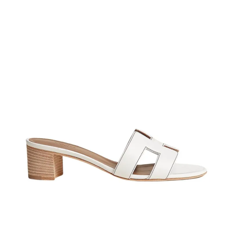 HERMES Oasis Stylish Sandal 5cm Women's White-1