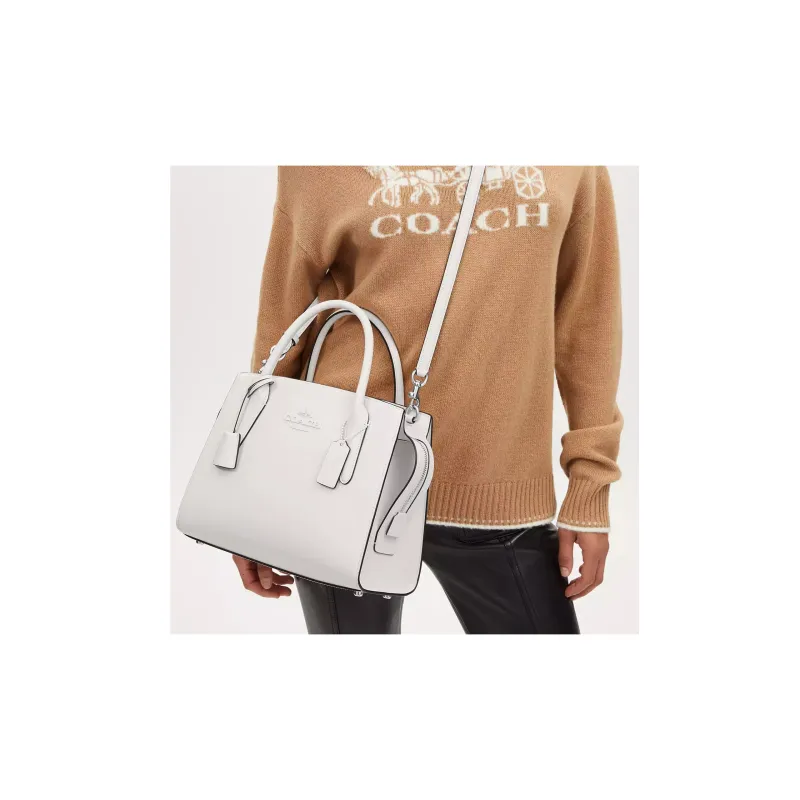 COACH PVC With Skin Tote Bag, Shopping Bag, Handbag Tubas Women's White-4