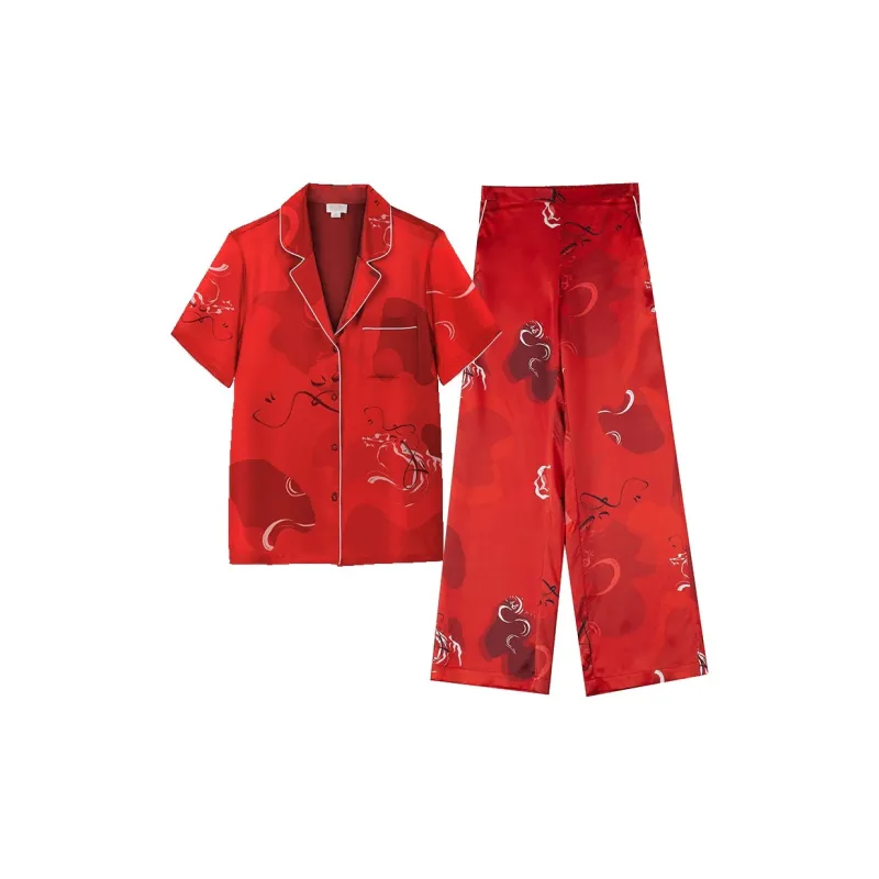 SILKISS Silk Pajama Set Women's Serpent Dance-5