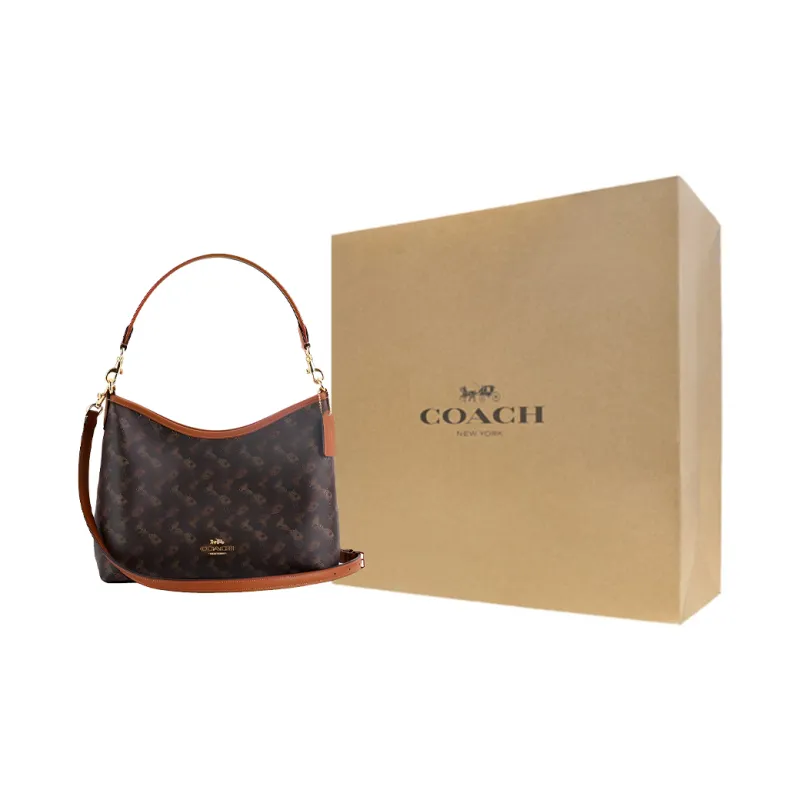 COACH LAUREL Canvas With Leather Shoulder Bag Tubas Women's Brown-5