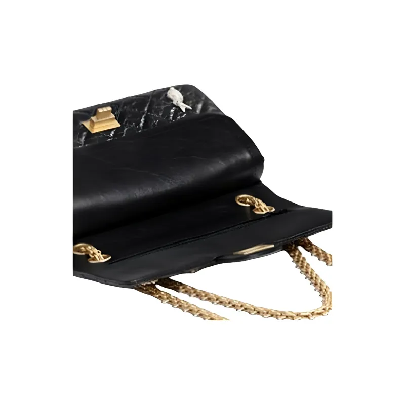 CHANEL 2.55 Leather Flap Bag, Shoulder Bag, Crossbody Bag Women's Black-4