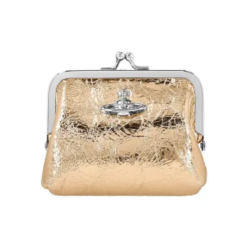 Vivienne Westwood Calfskin Coin Purse Mini Unisex Gold