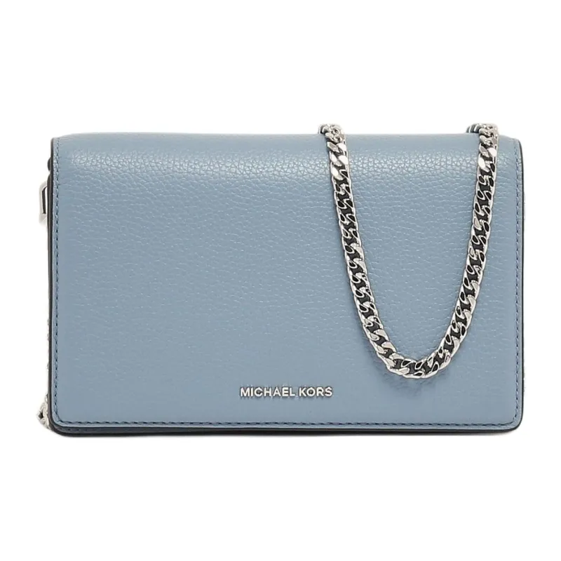 MICHAEL KORS Jet Set Leather Clutch Women's Blue-1