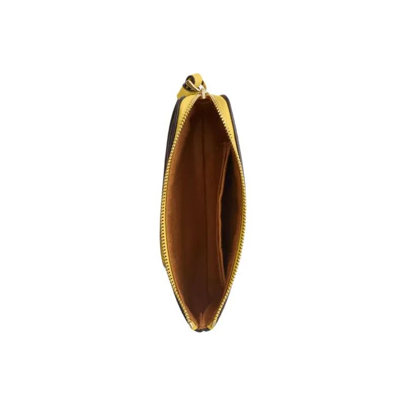 COACH Corner Zip Leather Clutch Trumpets Women's Yellow-1