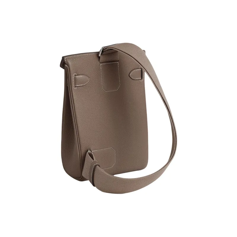 HERMES Hac A Dos Togo Calfskin Crossbody Bag Shoulder Bag Unisex 18 Etoupe Elephant Gray-2