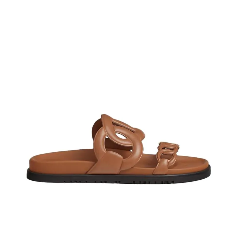 HERMES Extra Slide Slippers Women's Brown-1