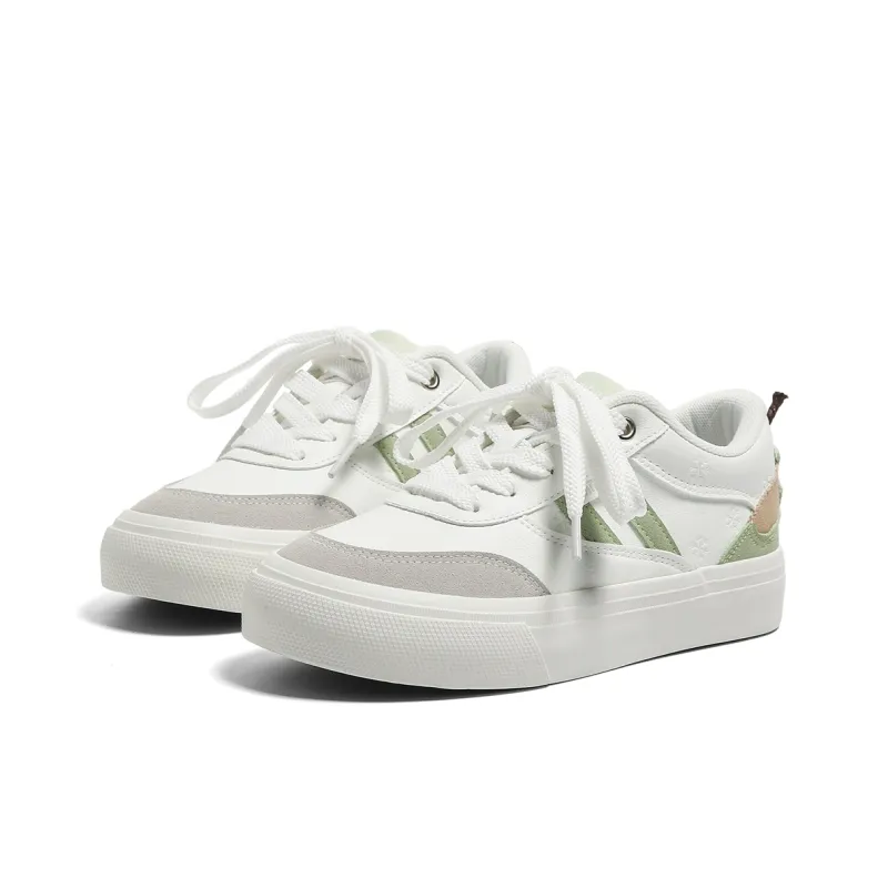 HUANQIU Abrasion Resistant, Lightweight, And Breathable Low Top Skateboard Shoes Women's Green-2