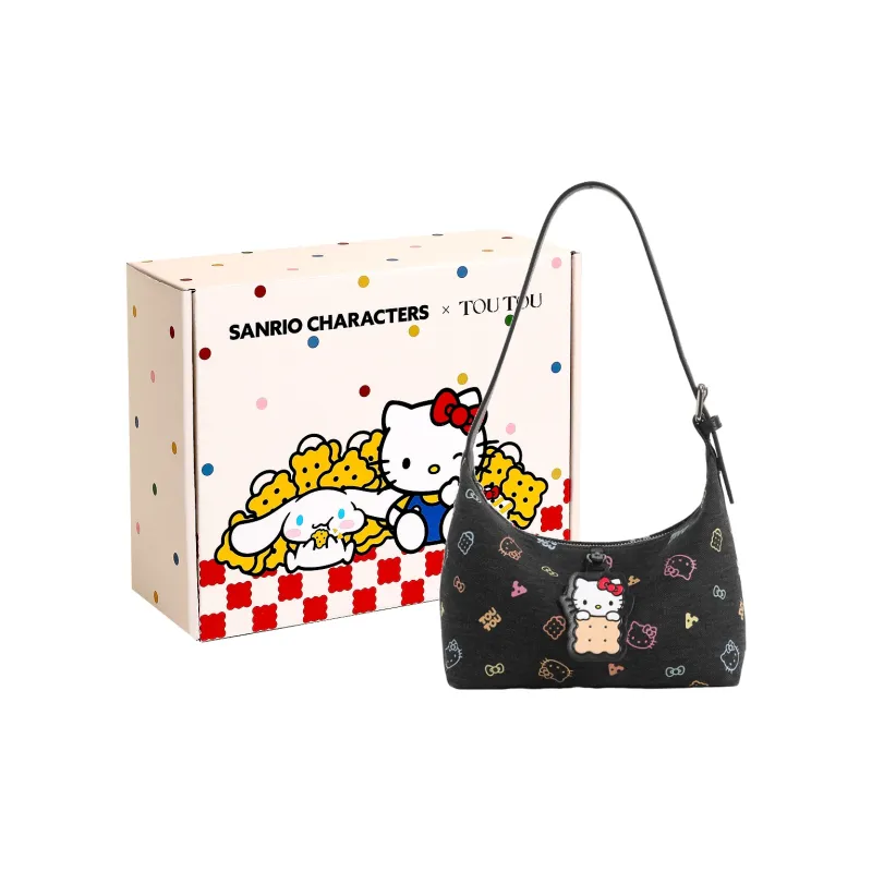 TOUTOU Hello Kitty Collaboration Hello Kitty Fabric Underarm Shoulder Bag Regular Women's Denim Blue-15