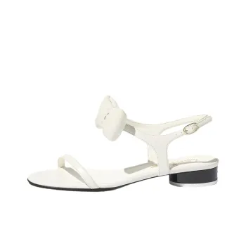 CHANEL 25P One Strap Sandals Women's White