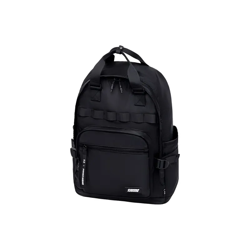 HLA Nylon Backpack Large Size Unisex Black/Beige-1