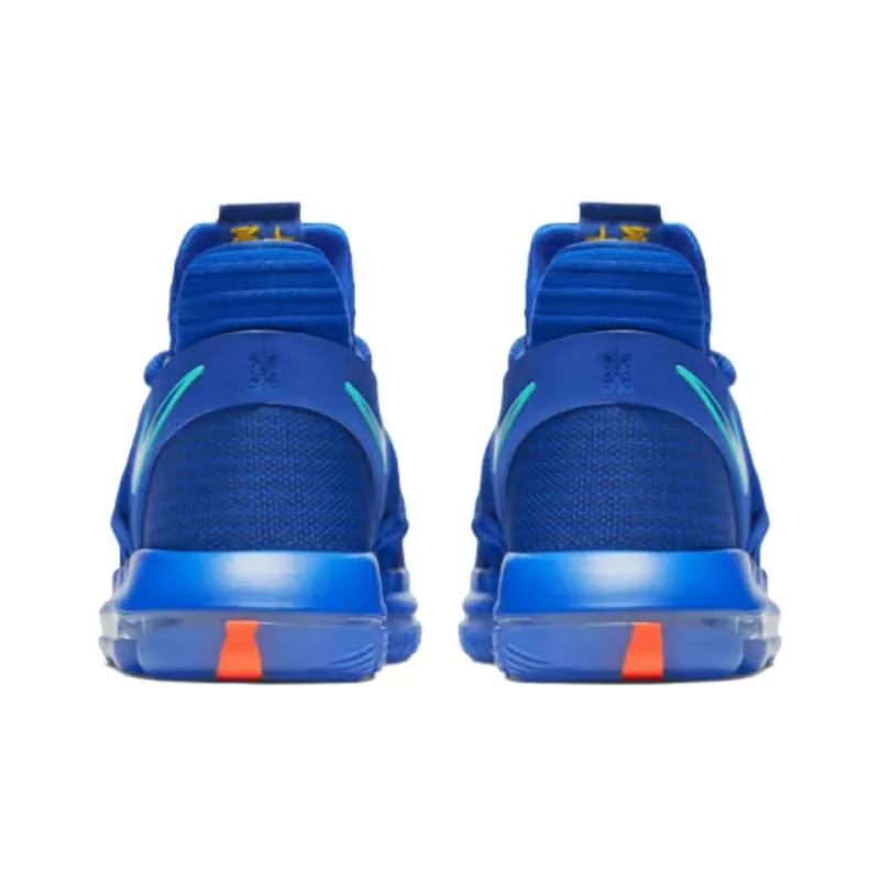 Nike KD 10 Anti Slip Wear Resistant Low Top Children's Basketball Shoes Blue Teenagers-2