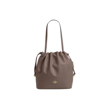 COACH Faye Leather Shoulder Bag Tubas Women's Tan