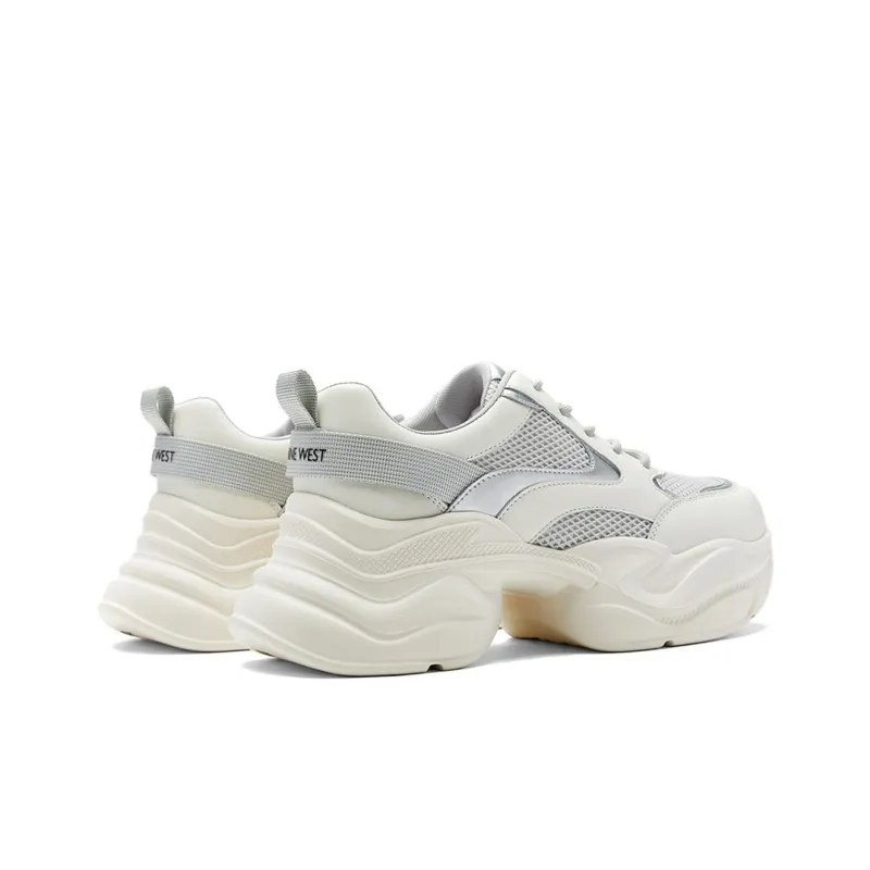 NINE WEST Low Top Chunky Sneakers Women's Ecru With Gray-2