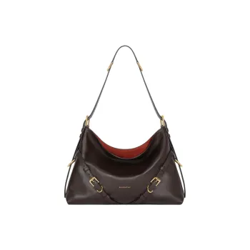 Givenchy Voyou Calfskin Shoulder Bag Medium Size Women's Chocolate