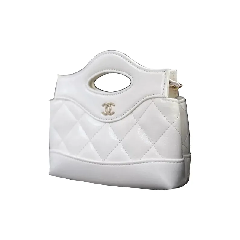 CHANEL Bright Lambskin Handbag, Shoulder Bag, Crossbody Bag Extra Mini Women's White-0