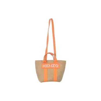 KENZO Fabric Basket Bag Shoulder Bag Crossbody Bag Handbag Women's Orange/Beige