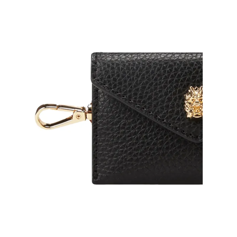 MICHAEL KORS Giftables Split Cow Leather Card Holder, Wallet Women's Black-1
