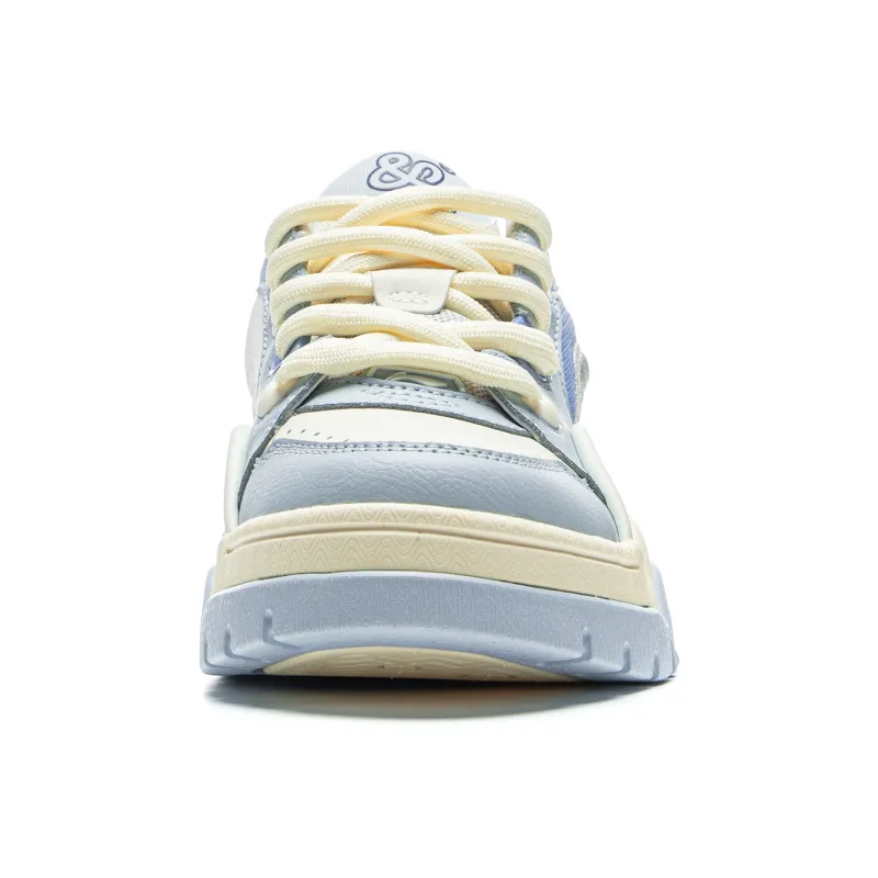 LiNing Non slip Wear resistant Shock Absorption Low Top Skateboard Shoes Women's Blue White-4