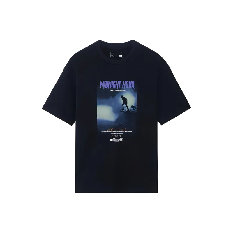 LiNing Skateboard T Shirt Unisex Black-0