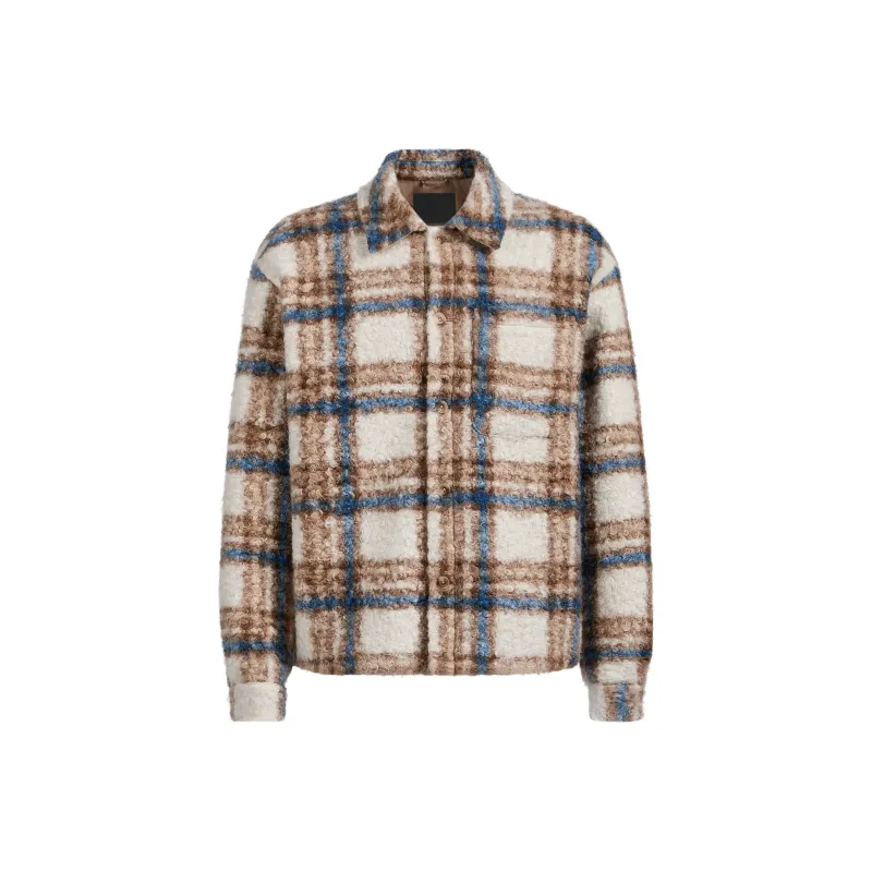 CHINISM Puffer Jacket Unisex Coffee Plaid Pattern-0