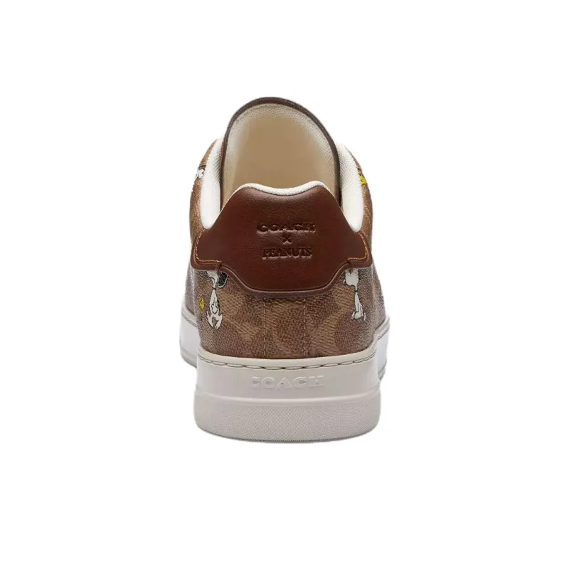PEANUTS x COACH Low Top Skateboard Shoes Men's Brown-4