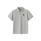[Mulberry Silk Polo Shirt]Heather Gray (Black Lion Chest Logo)