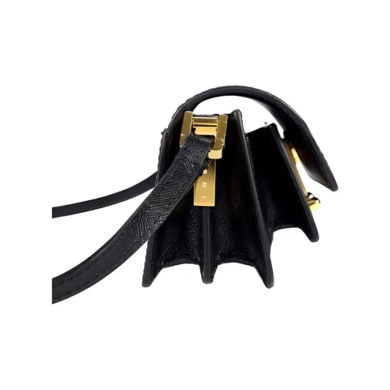 MARNI Trunk Calfskin Trunk Bag Small Square Bag Shoulder Bag Crossbody Bag Mini Women's Black-3