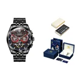 Black Steel Red Dial