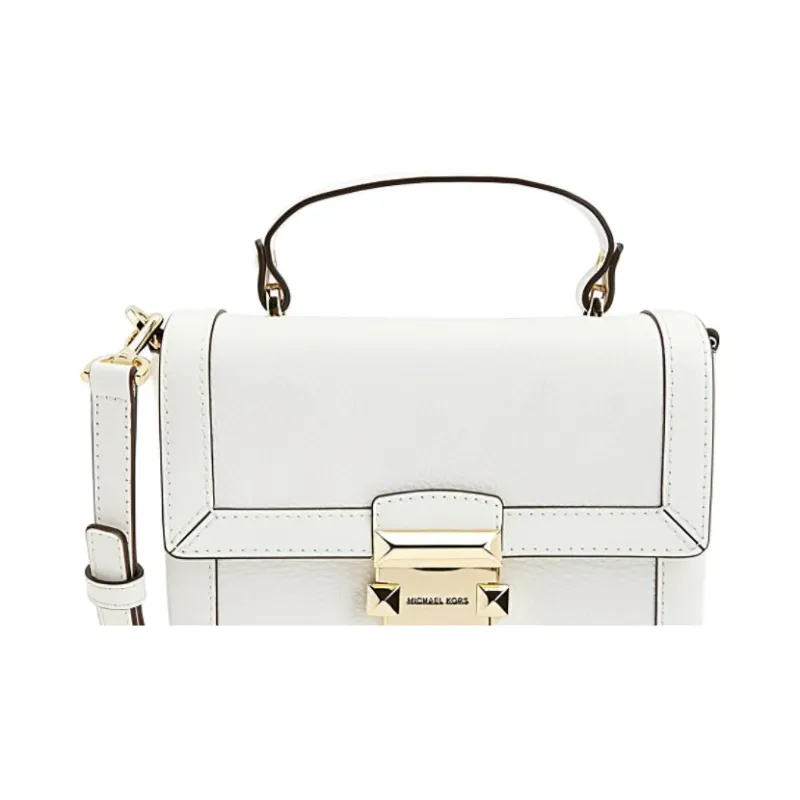 MICHAEL KORS Jayne Leather Shoulder Bag, Crossbody Bag, Handbag Small Size Women's Luminous White-5
