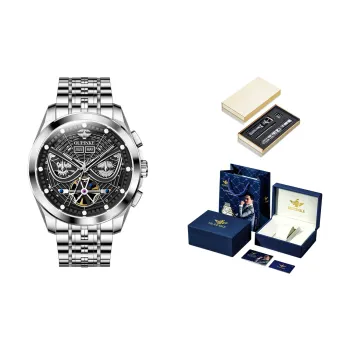 Oupinke Spider Man Series Mechanical Movement Stainless Steel Watchband Watch Men's Watches Black Dial