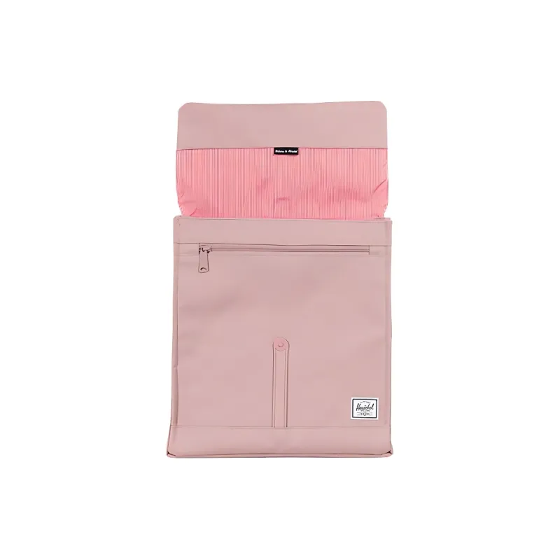 Herschel Leather Laptop Bag Commute Backpack Medium Size City Gray Rose-3